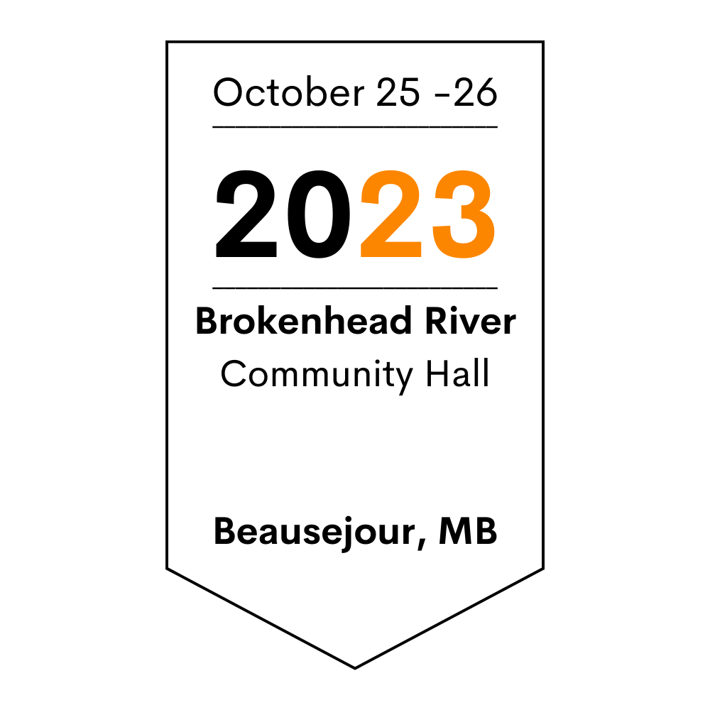 Image is provides details about the Edge Business Expo. It says "October 25 - 26, 2023. Brokenhead River Community Hall, Beausejour, MB."